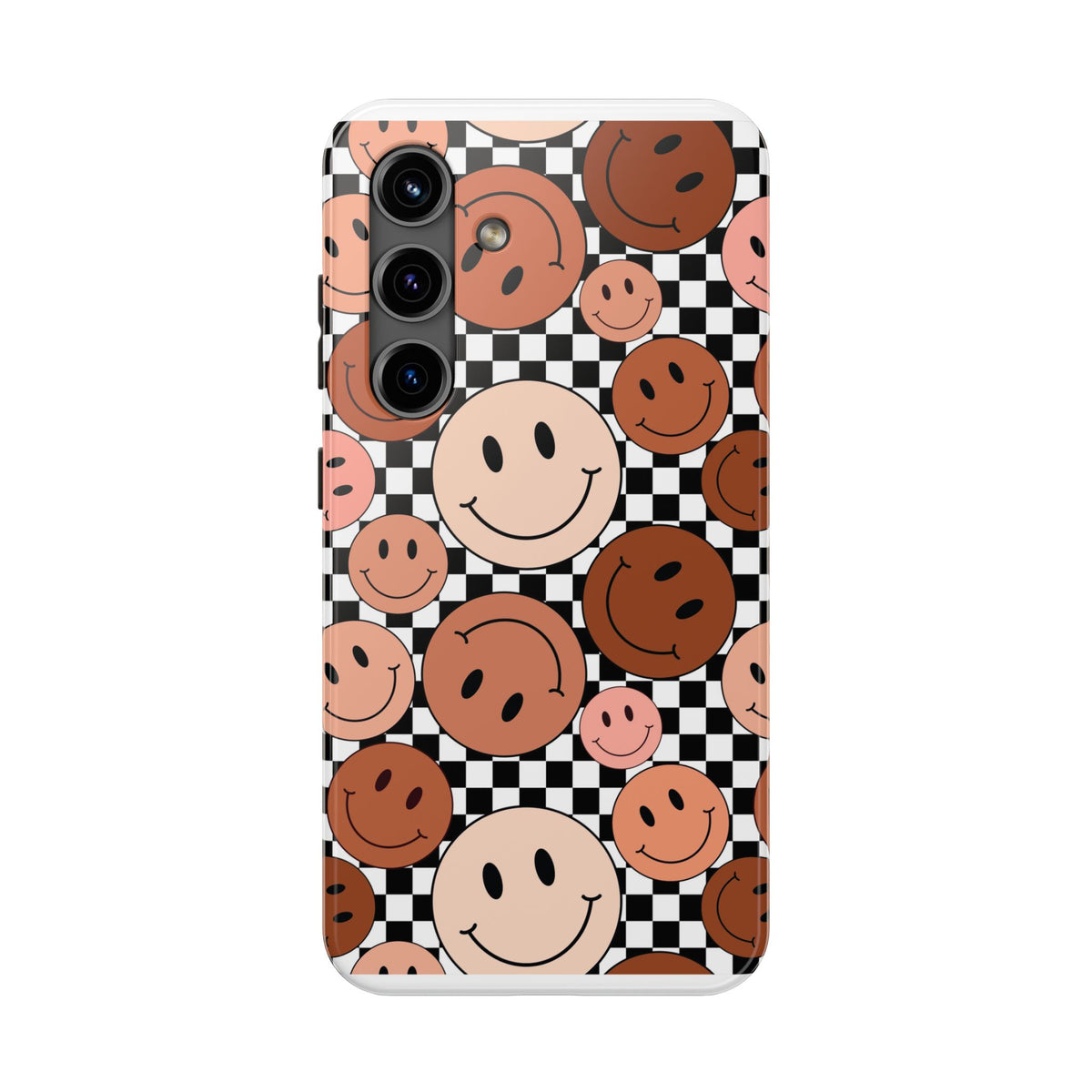 Checkered smiley Phone Cases