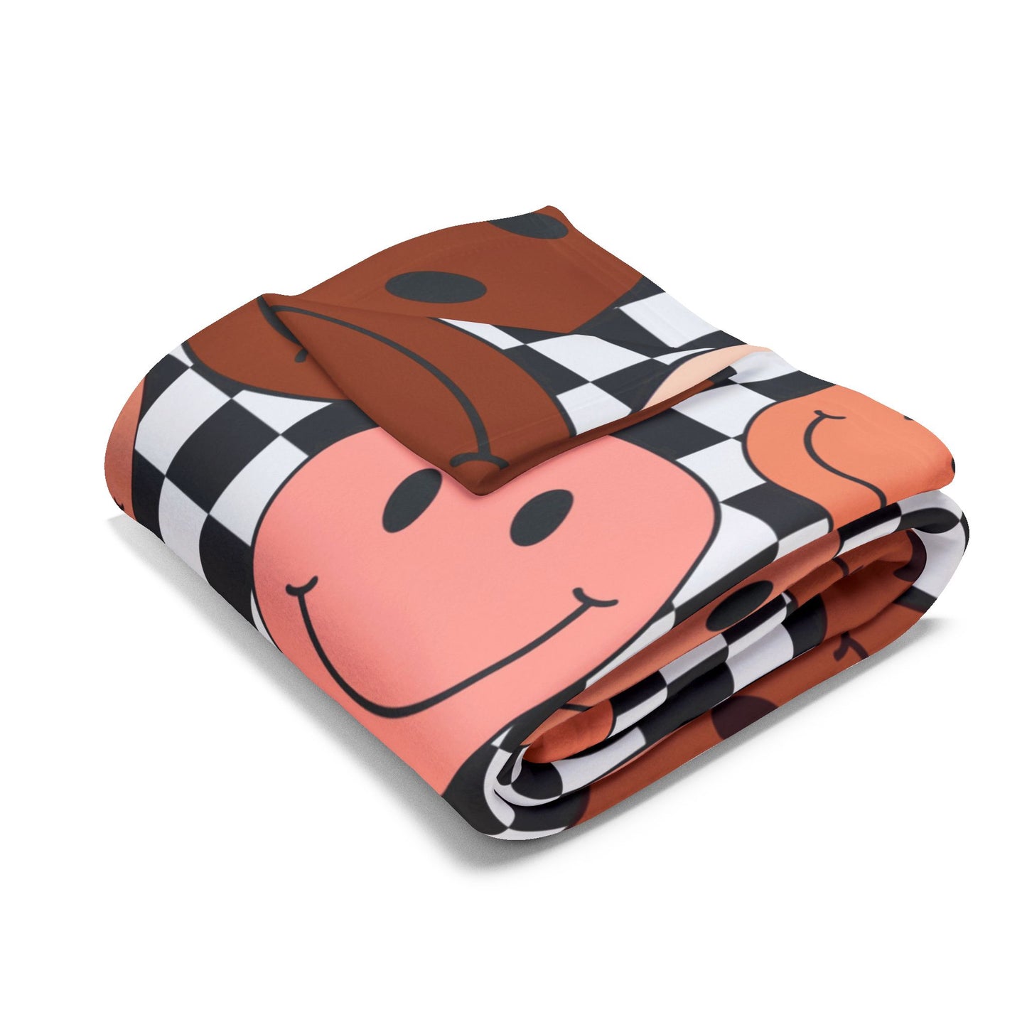 Checkered Smiley Faces Throw