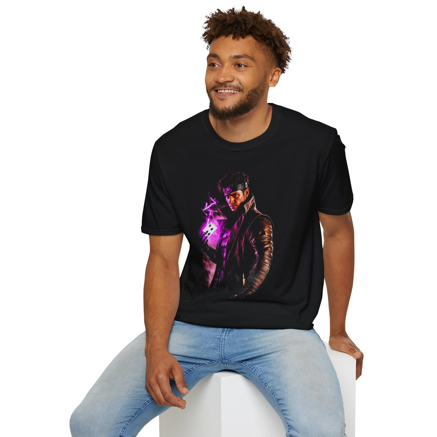 Gambit Mutant Hero T-Shirt – Neon Poker Card Marvel Tee