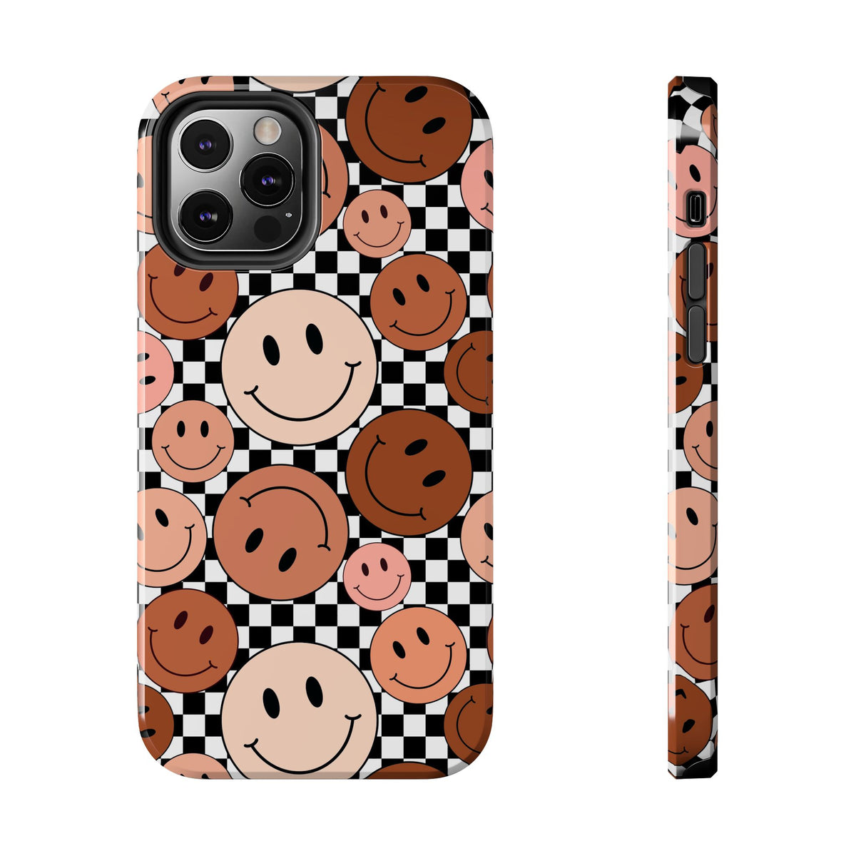 Checkered smiley Phone Cases