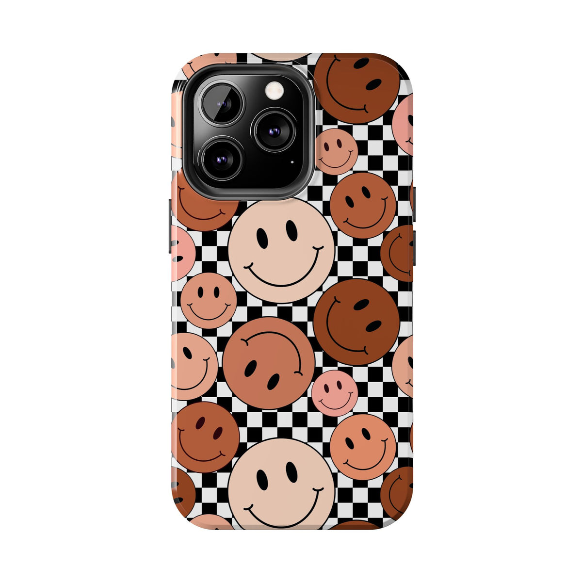 Checkered smiley Phone Cases