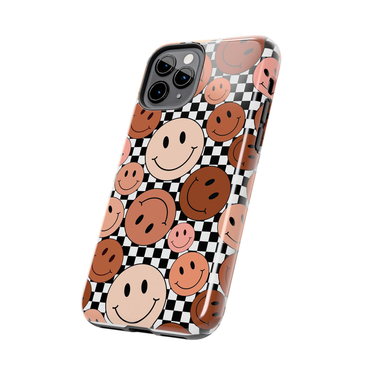 Checkered smiley Phone Cases