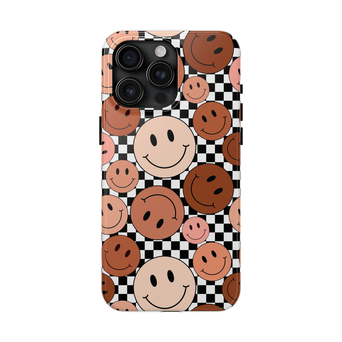 Checkered smiley Phone Cases