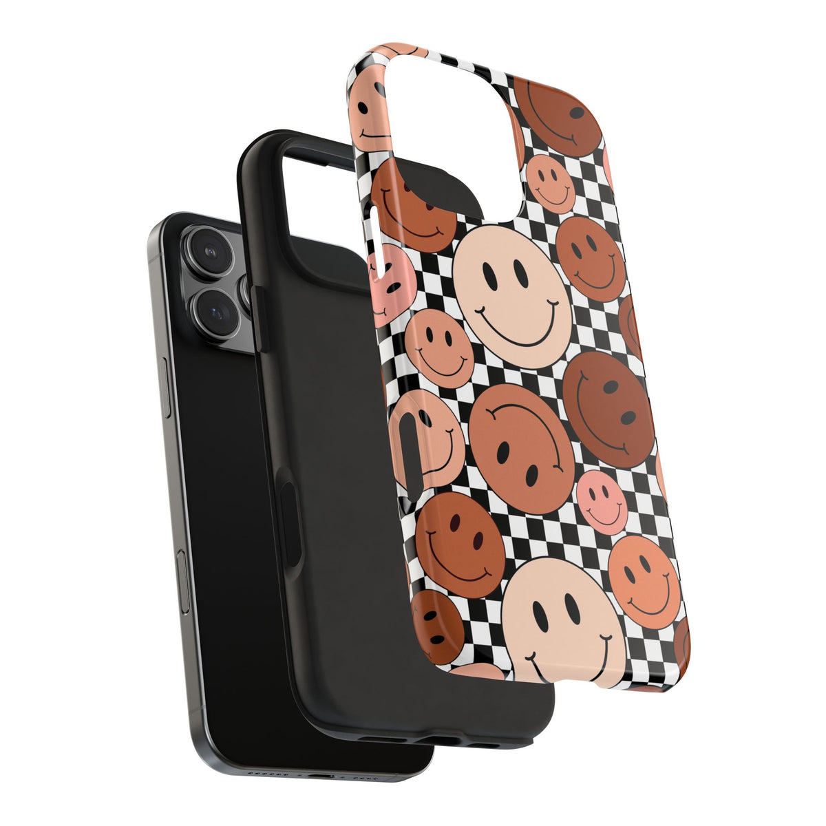 Checkered smiley Phone Cases
