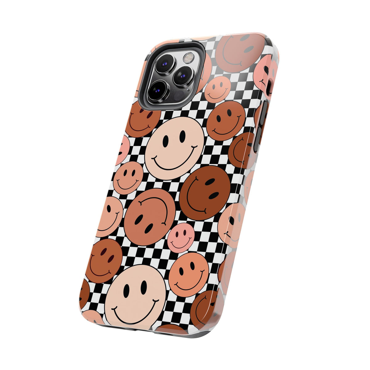 Checkered smiley Phone Cases