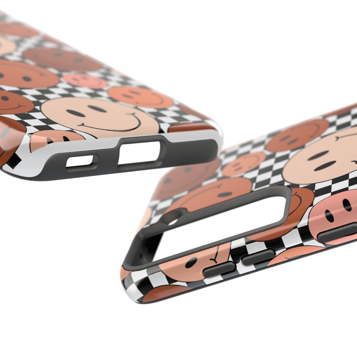Checkered smiley Phone Cases