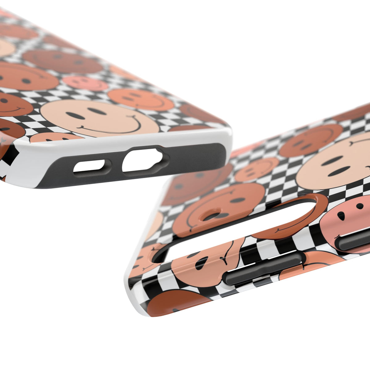Checkered smiley Phone Cases