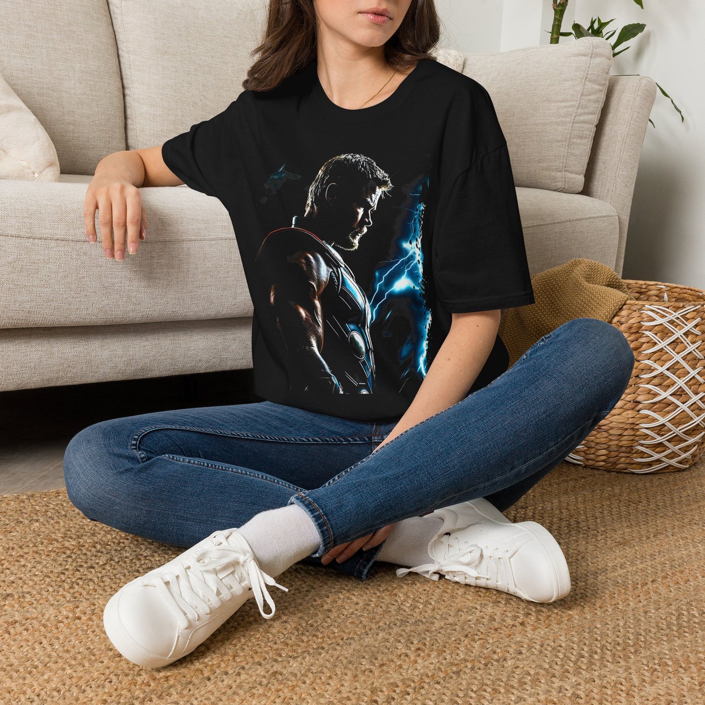 Thor Silhouette T‑Shirt — Lightning God Graphic Tee