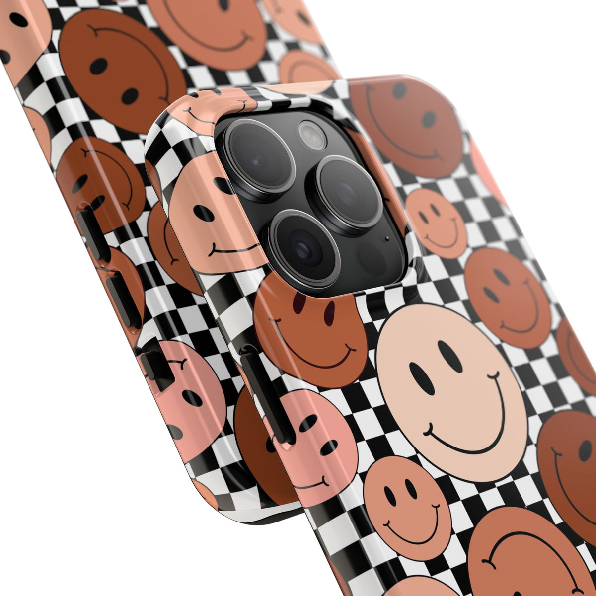 Checkered smiley Phone Cases