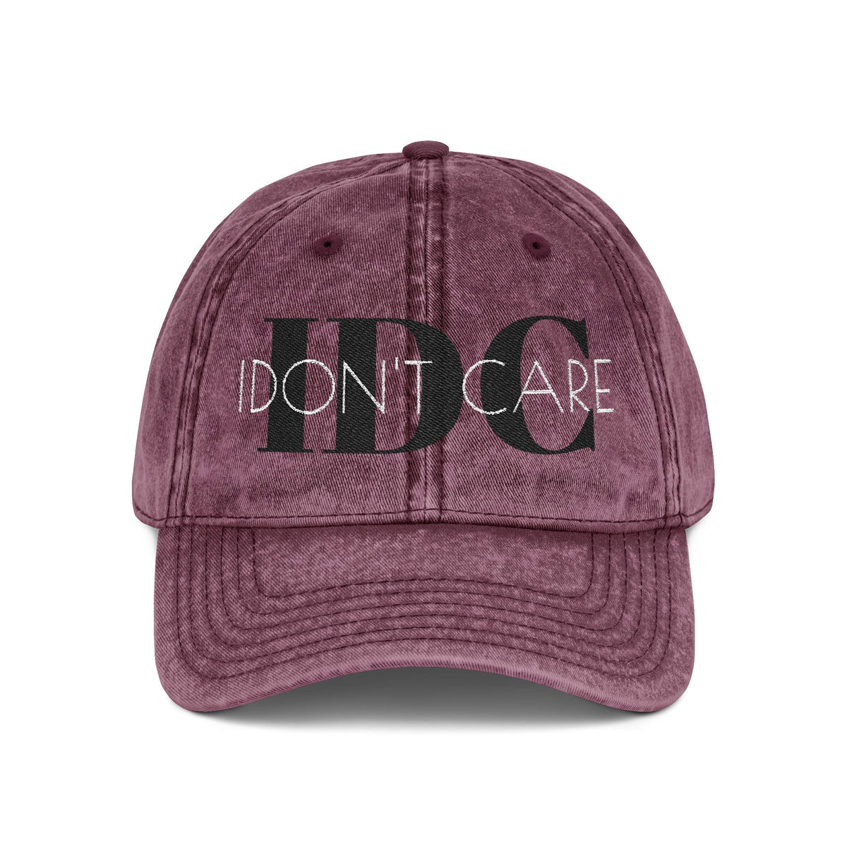 Vintage Embroidered 'I Don't Care' Hat
