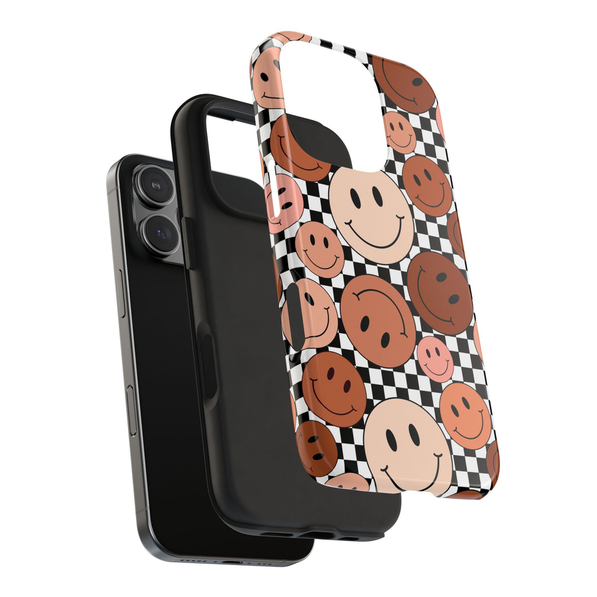 Checkered smiley Phone Cases