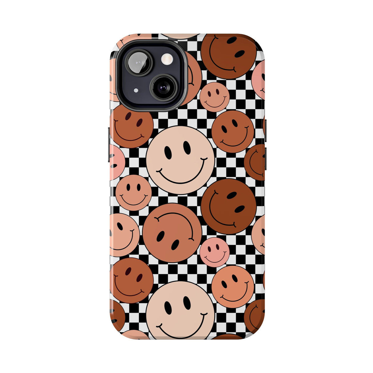 Checkered smiley Phone Cases