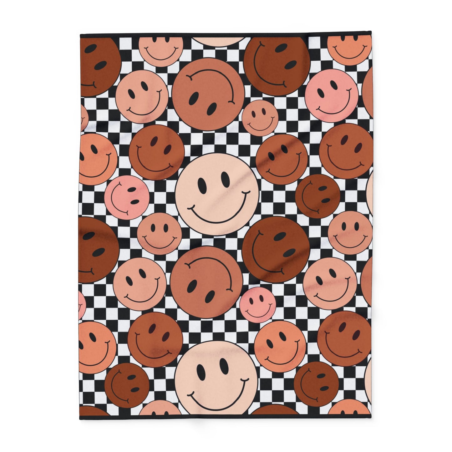 Checkered Smiley Faces Throw