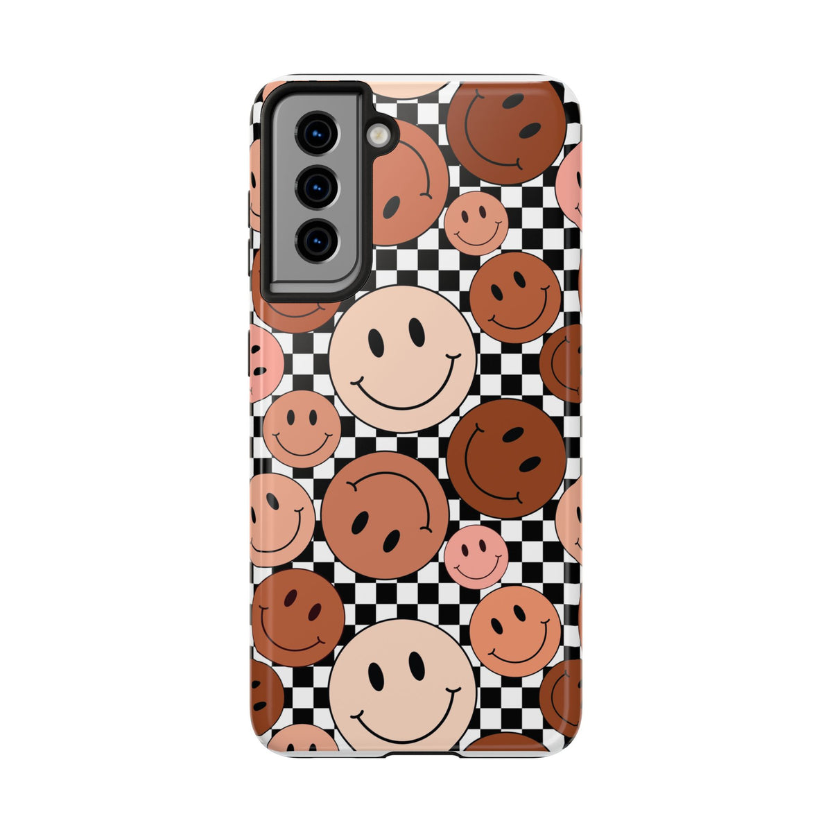 Checkered smiley Phone Cases