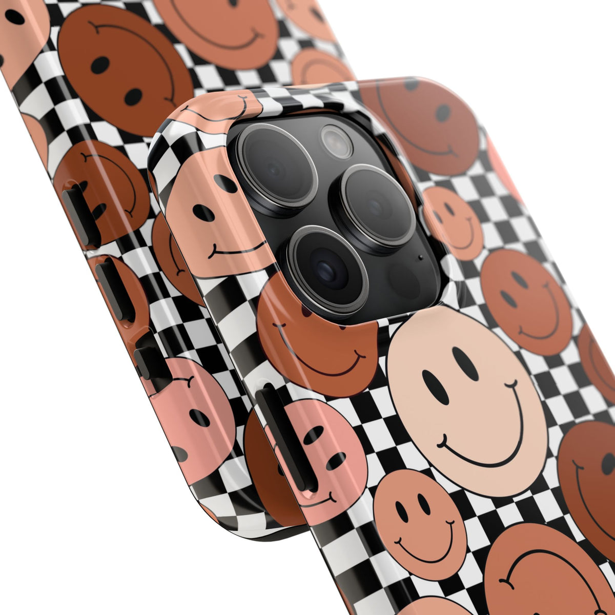 Checkered smiley Phone Cases