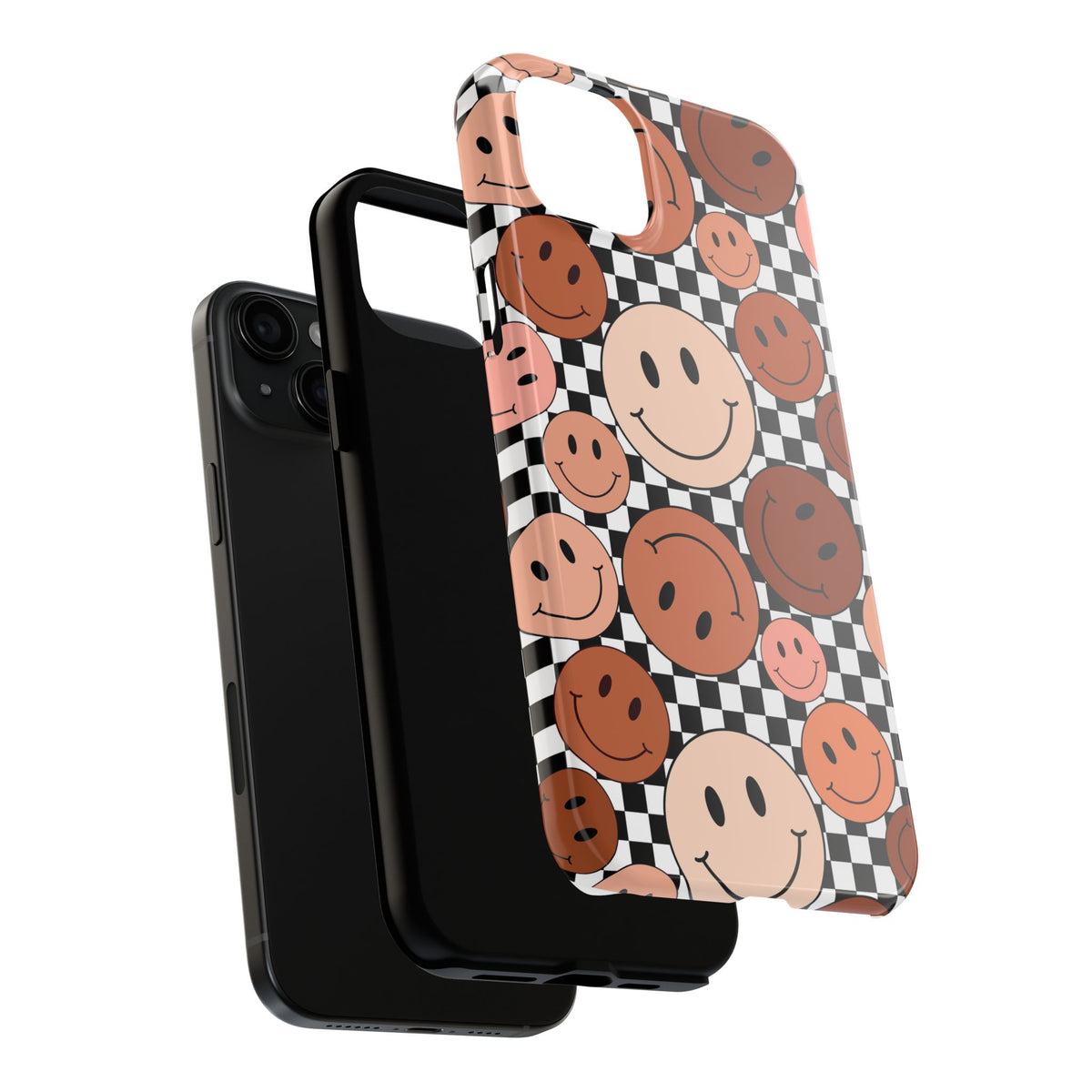 Checkered smiley Phone Cases