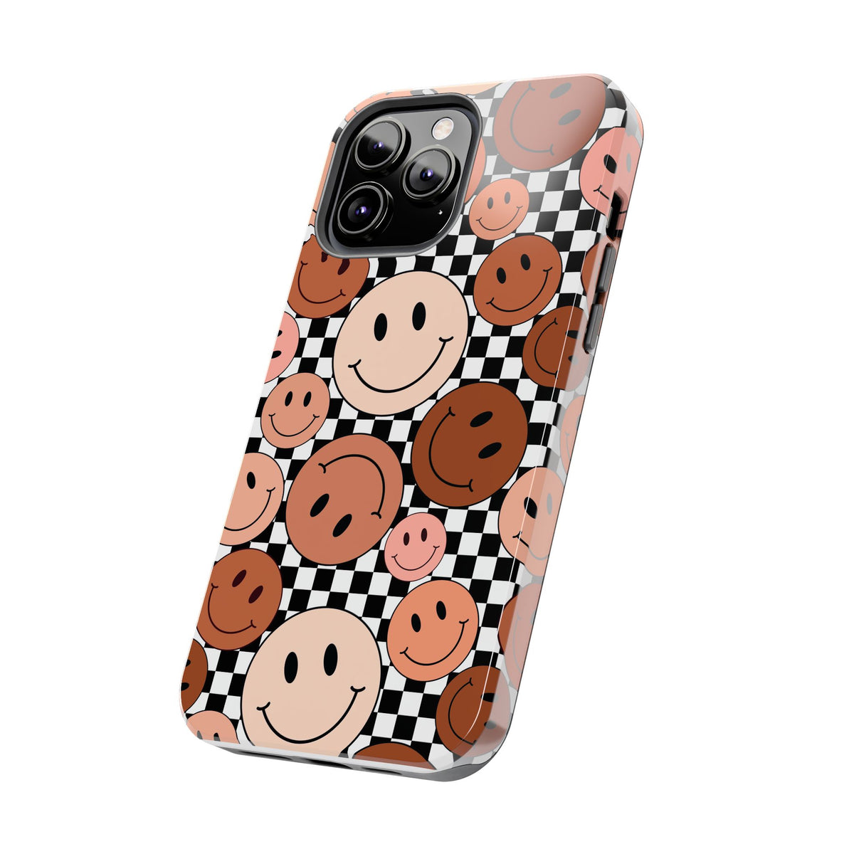 Checkered smiley Phone Cases