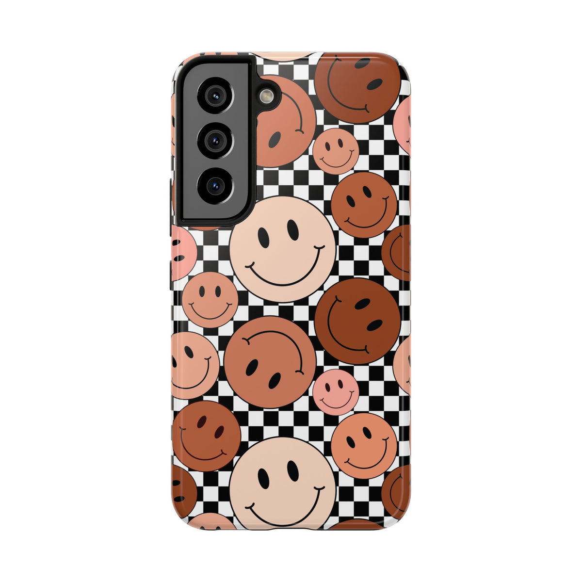 Checkered smiley Phone Cases
