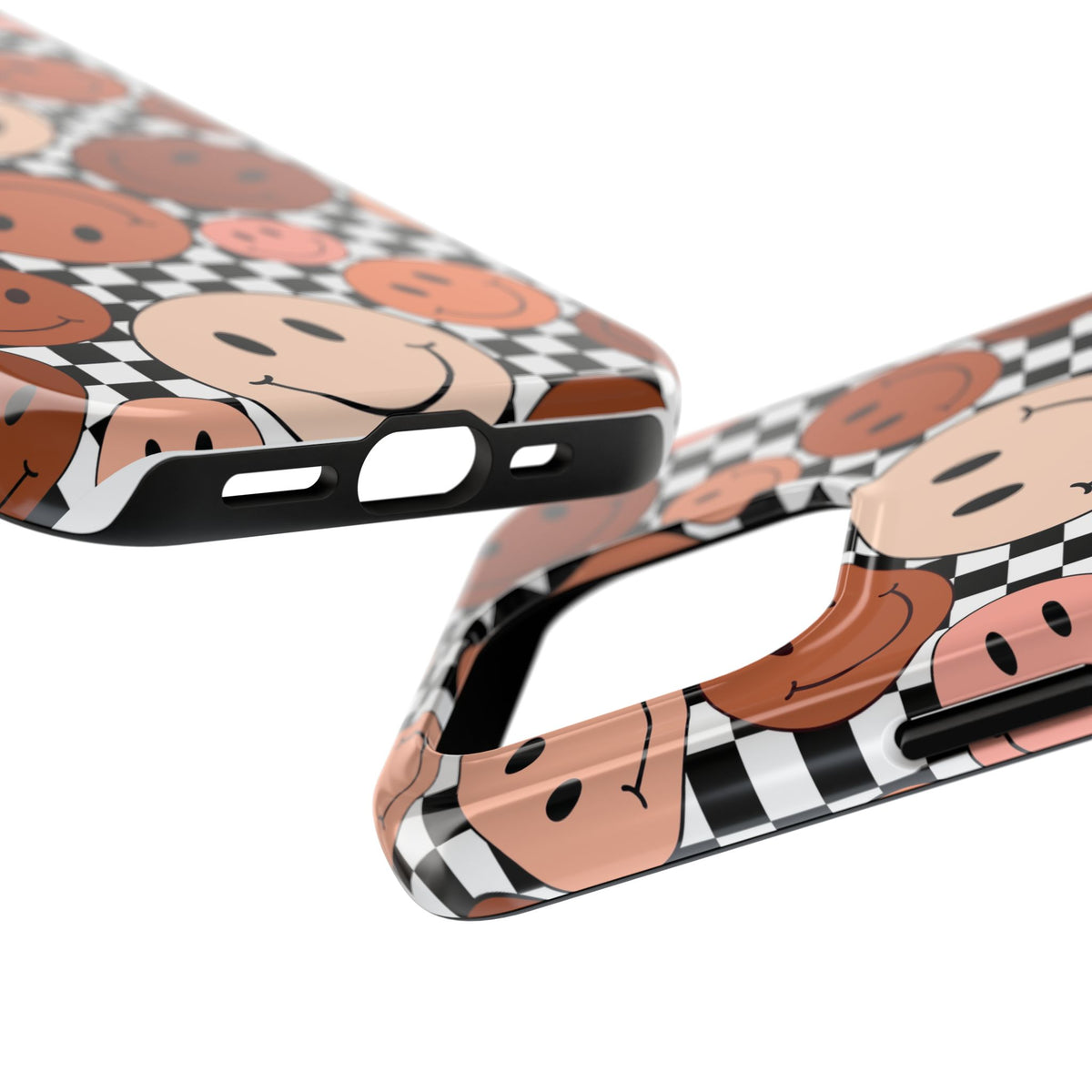 Checkered smiley Phone Cases