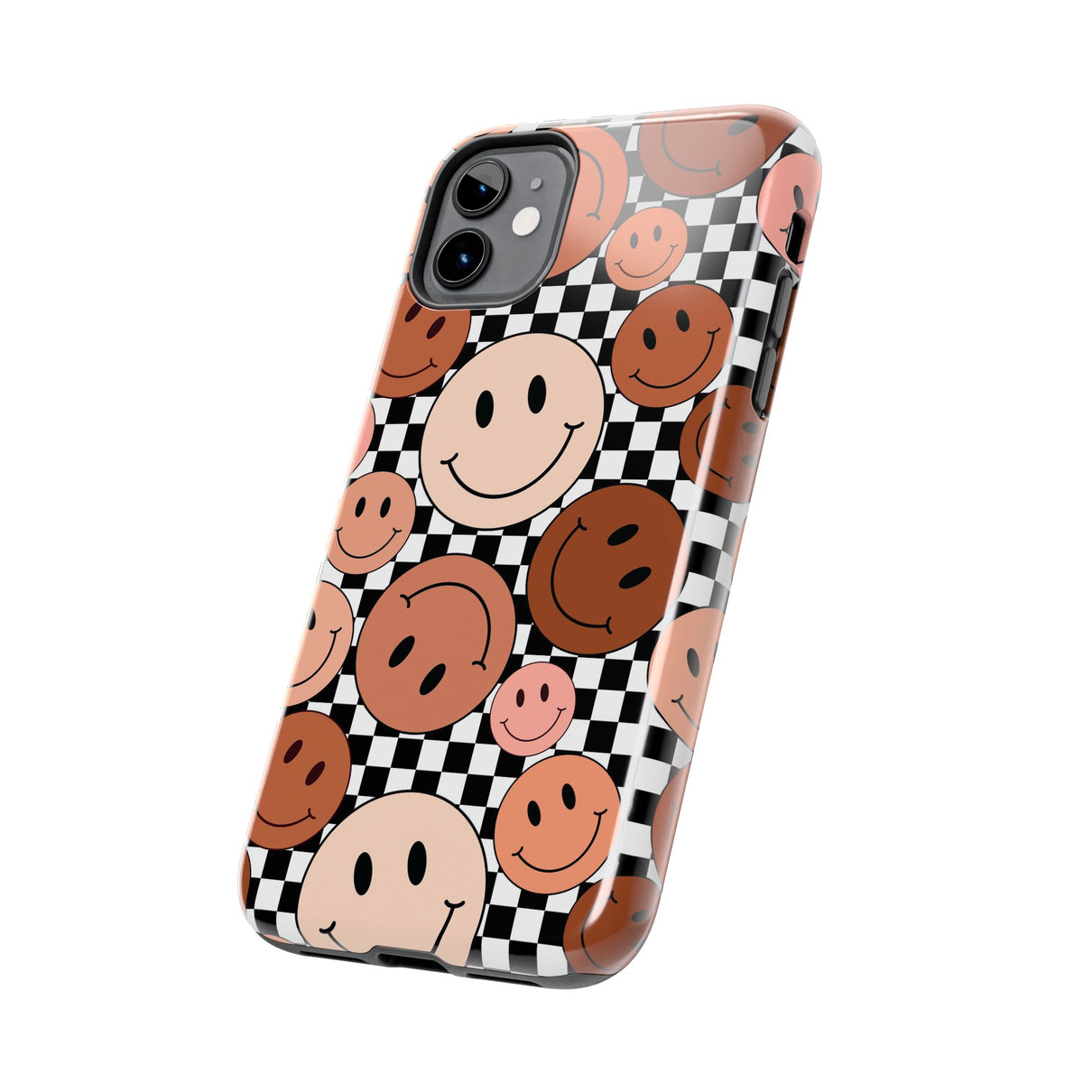 Checkered smiley Phone Cases