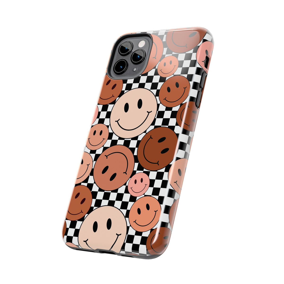Checkered smiley Phone Cases