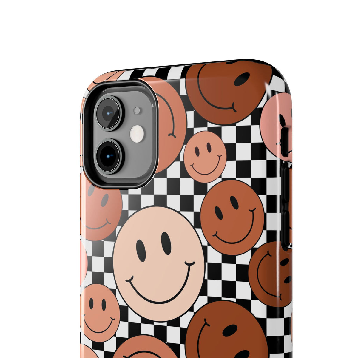 Checkered smiley Phone Cases