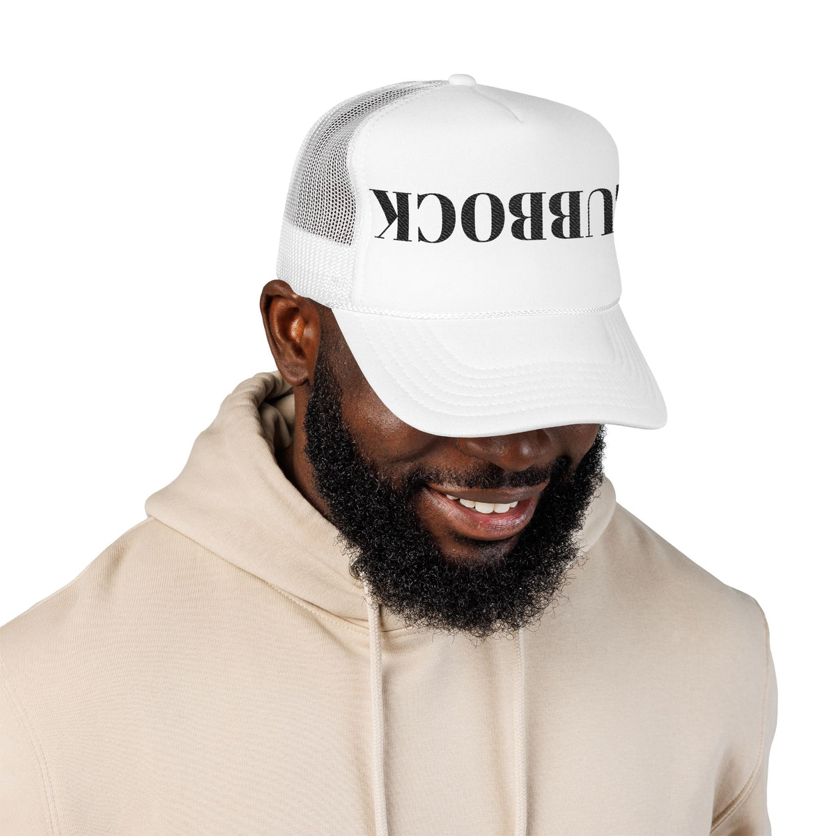 Reversible 'LUBBOCK' Embroidered Trucker Hat