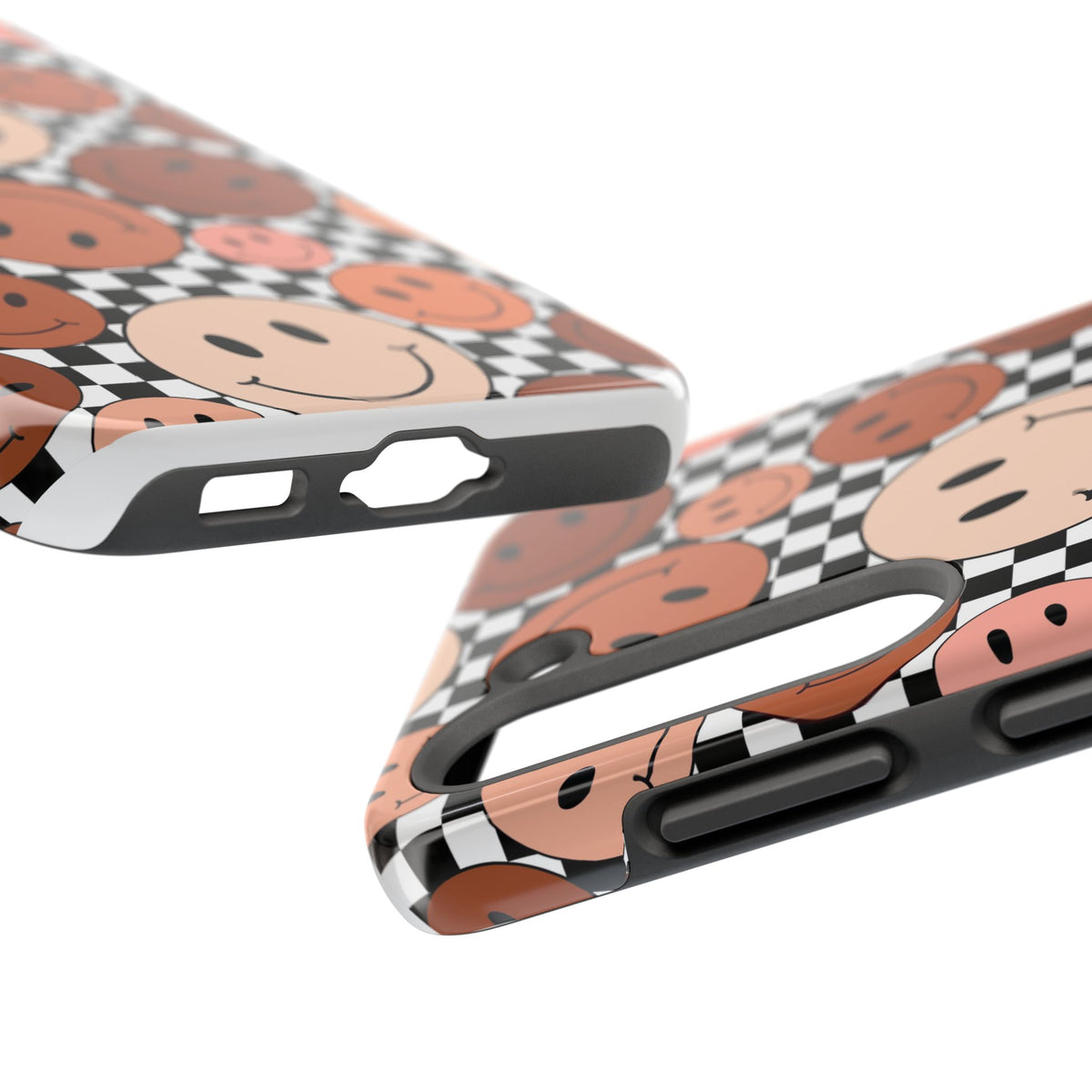 Checkered smiley Phone Cases