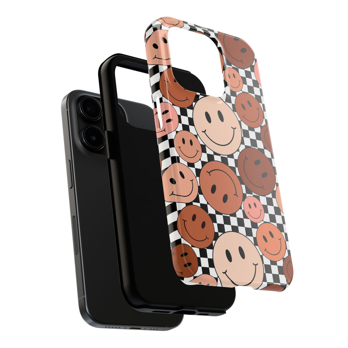 Checkered smiley Phone Cases