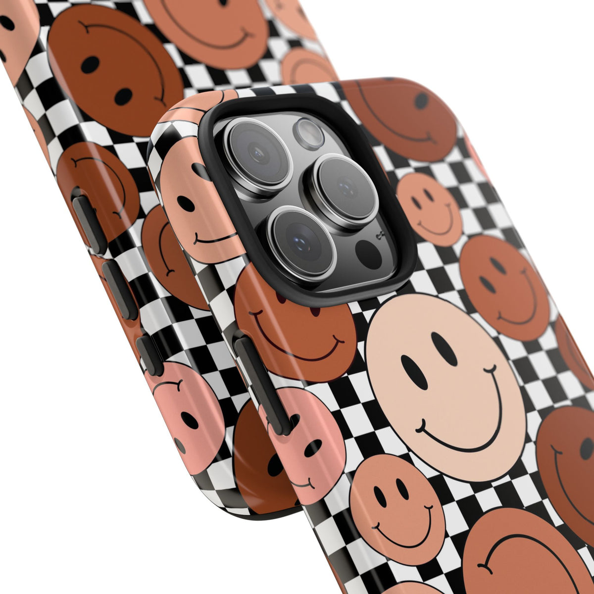 Checkered smiley Phone Cases