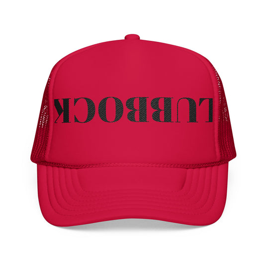 Reversible 'LUBBOCK' Embroidered Trucker Hat