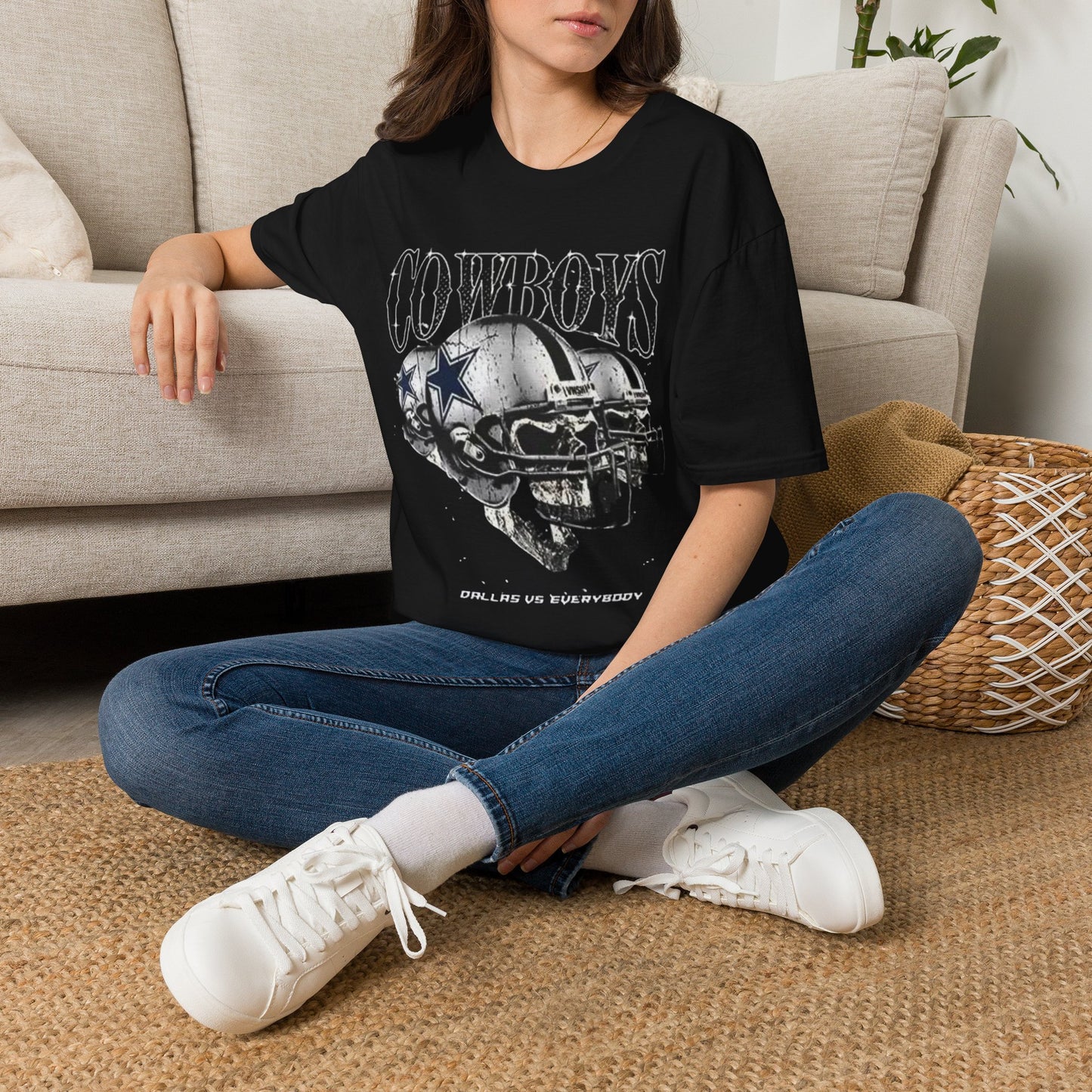 Cowboys Vintage Helmet T-Shirt — Retro Football Fan Tee