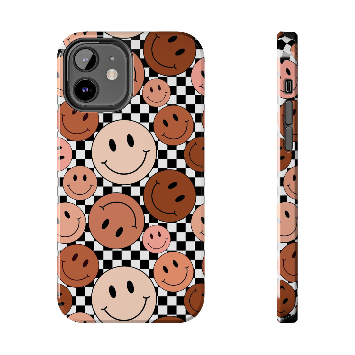 Checkered smiley Phone Cases
