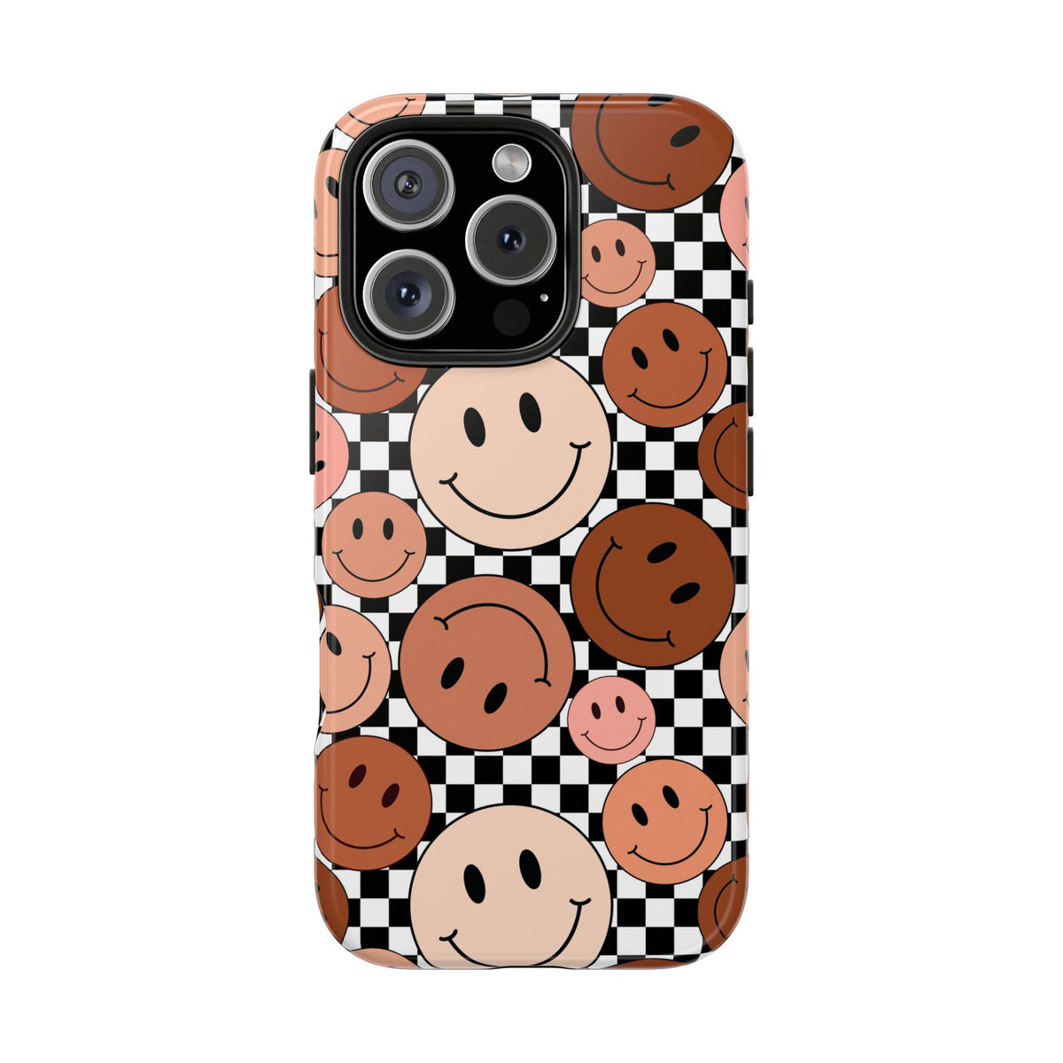 Checkered smiley Phone Cases