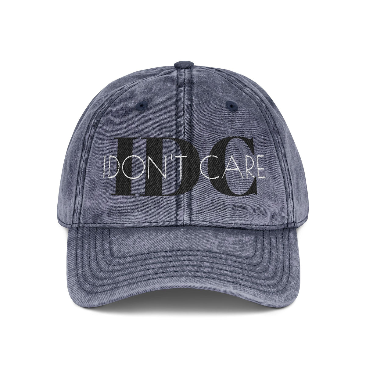 Vintage Embroidered 'I Don't Care' Hat