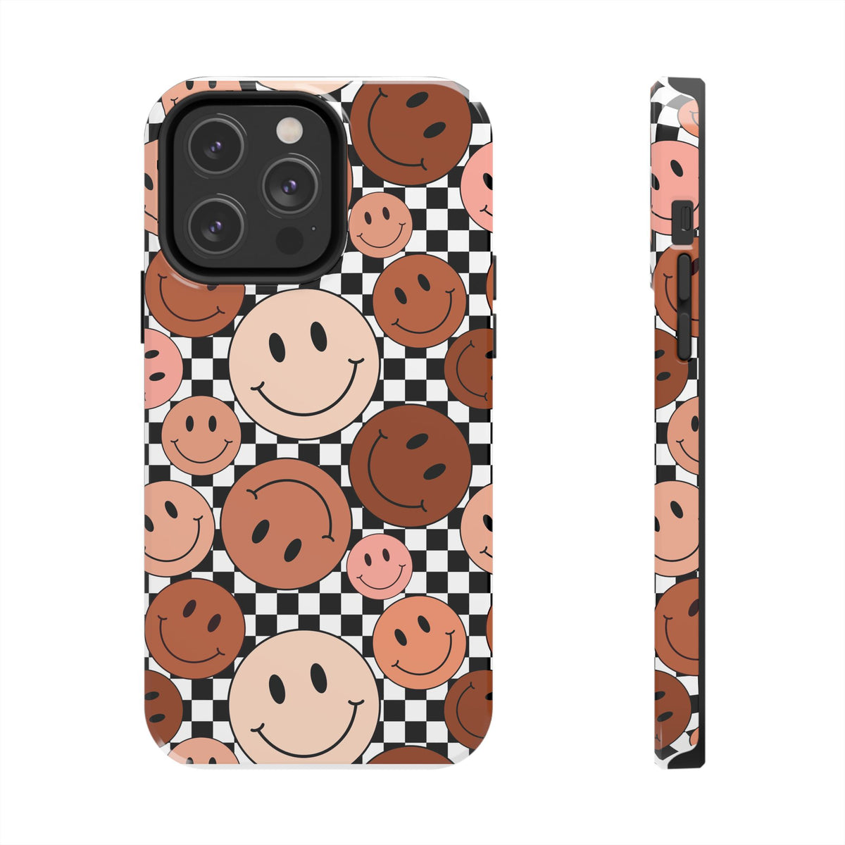 Checkered smiley Phone Cases