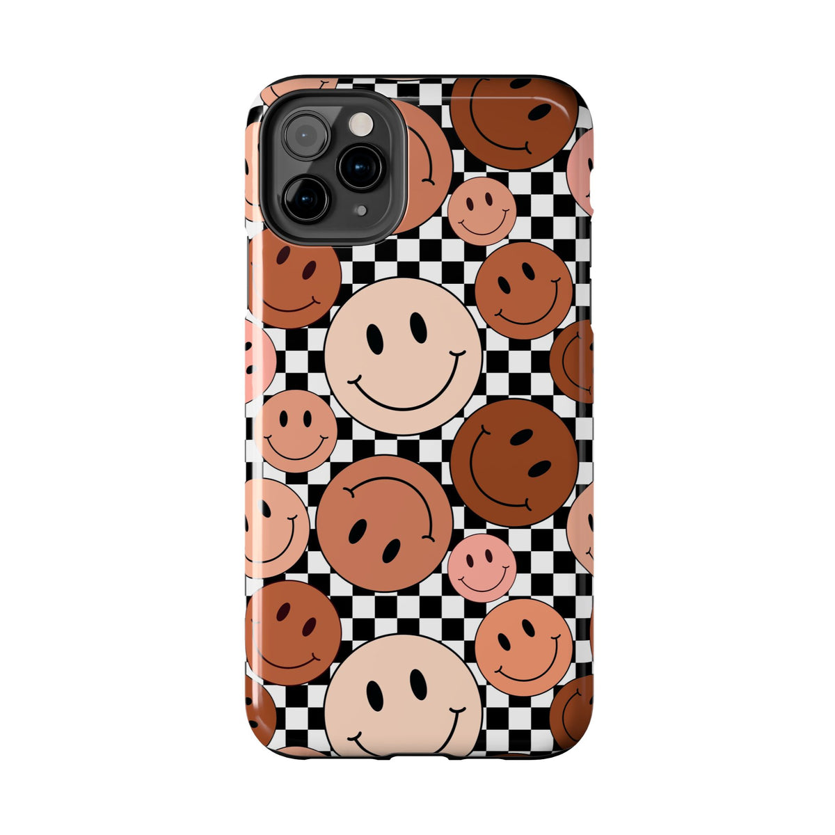 Checkered smiley Phone Cases
