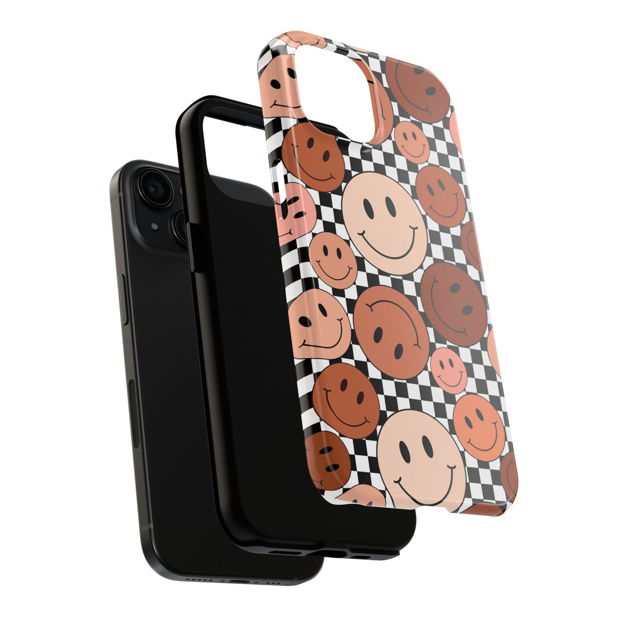 Checkered smiley Phone Cases