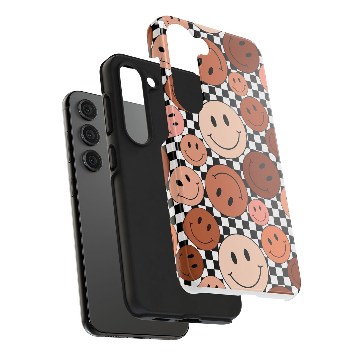 Checkered smiley Phone Cases