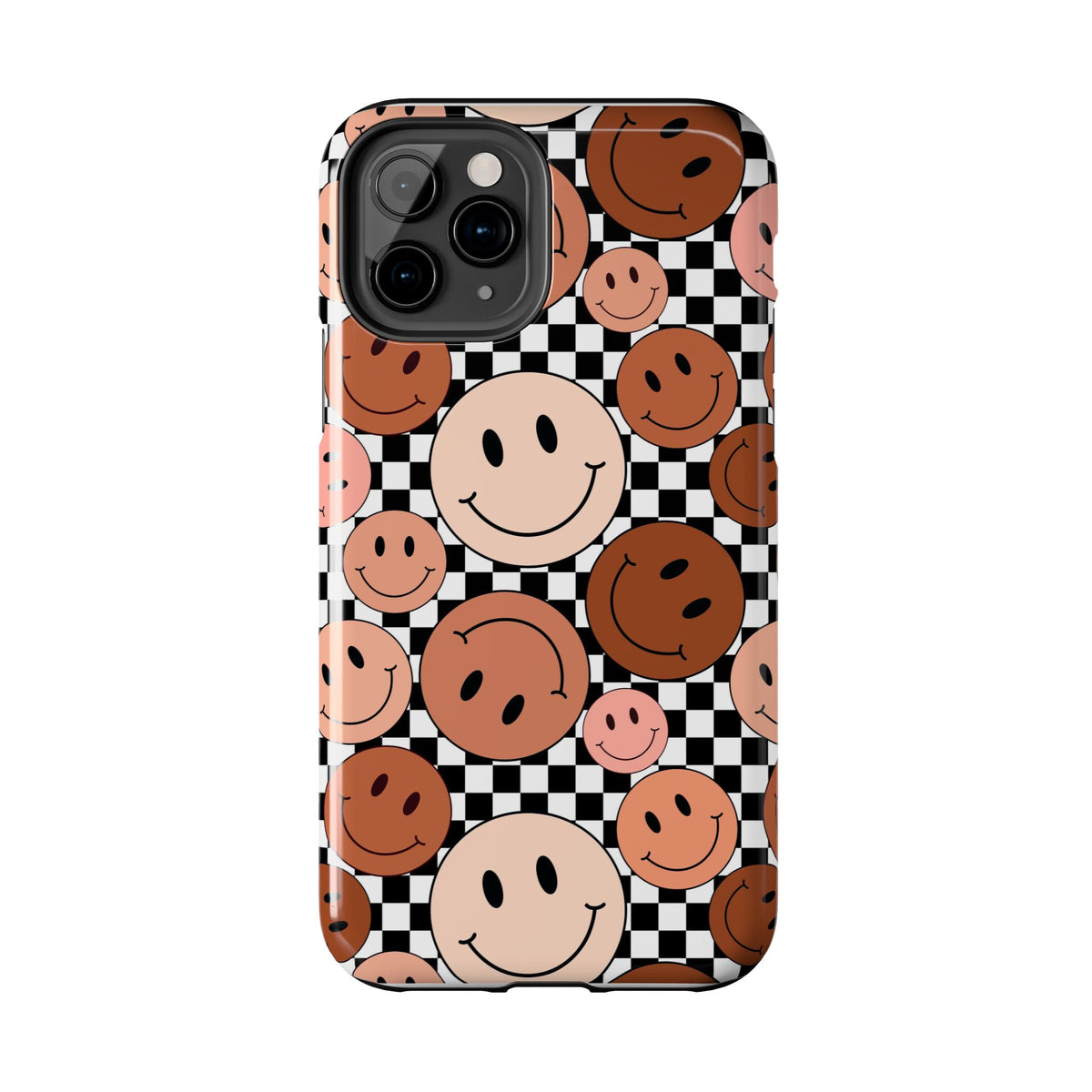 Checkered smiley Phone Cases