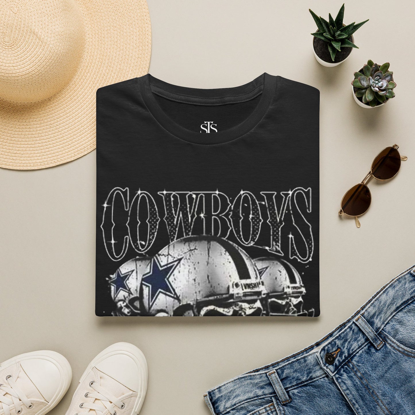 Cowboys Vintage Helmet T-Shirt — Retro Football Fan Tee
