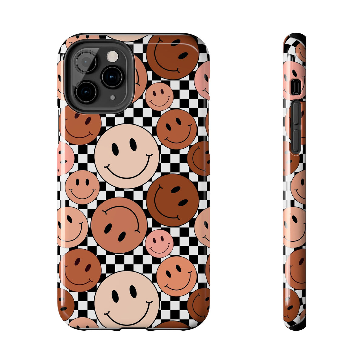 Checkered smiley Phone Cases