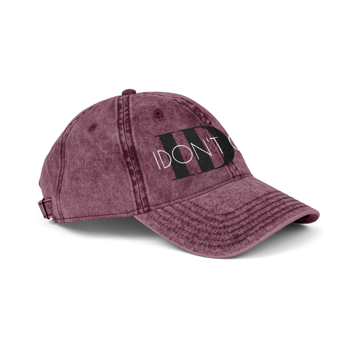 Vintage Embroidered 'I Don't Care' Hat