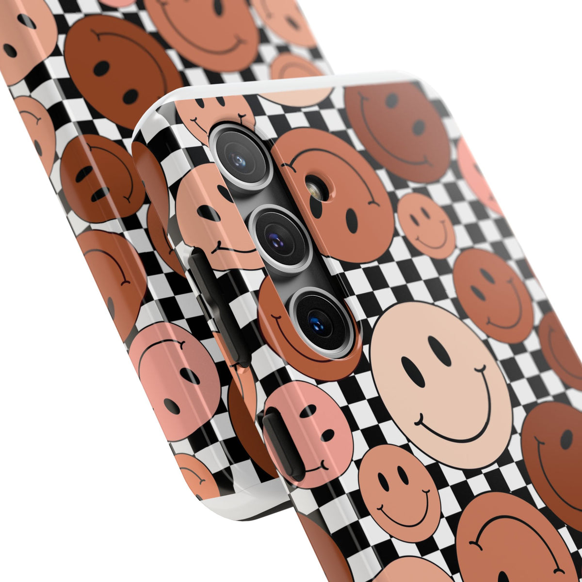 Checkered smiley Phone Cases