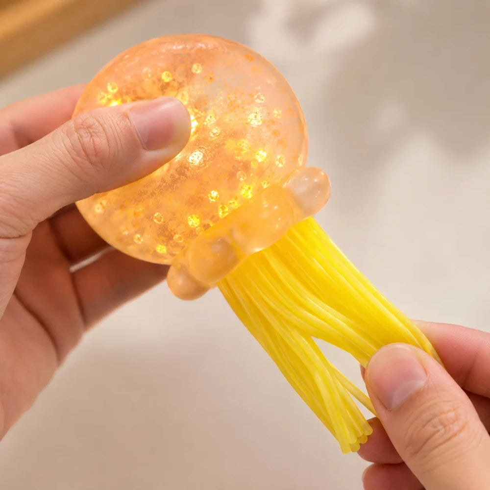 Transparent Sequin Jellyfish Squishy Toy