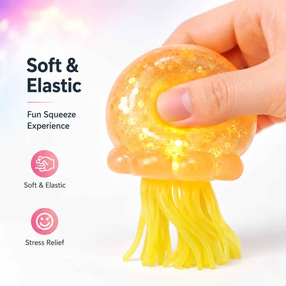 Transparent Sequin Jellyfish Squishy Toy