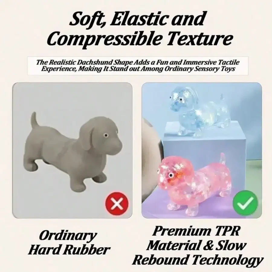 Glitter Dachshund Squishy Toy