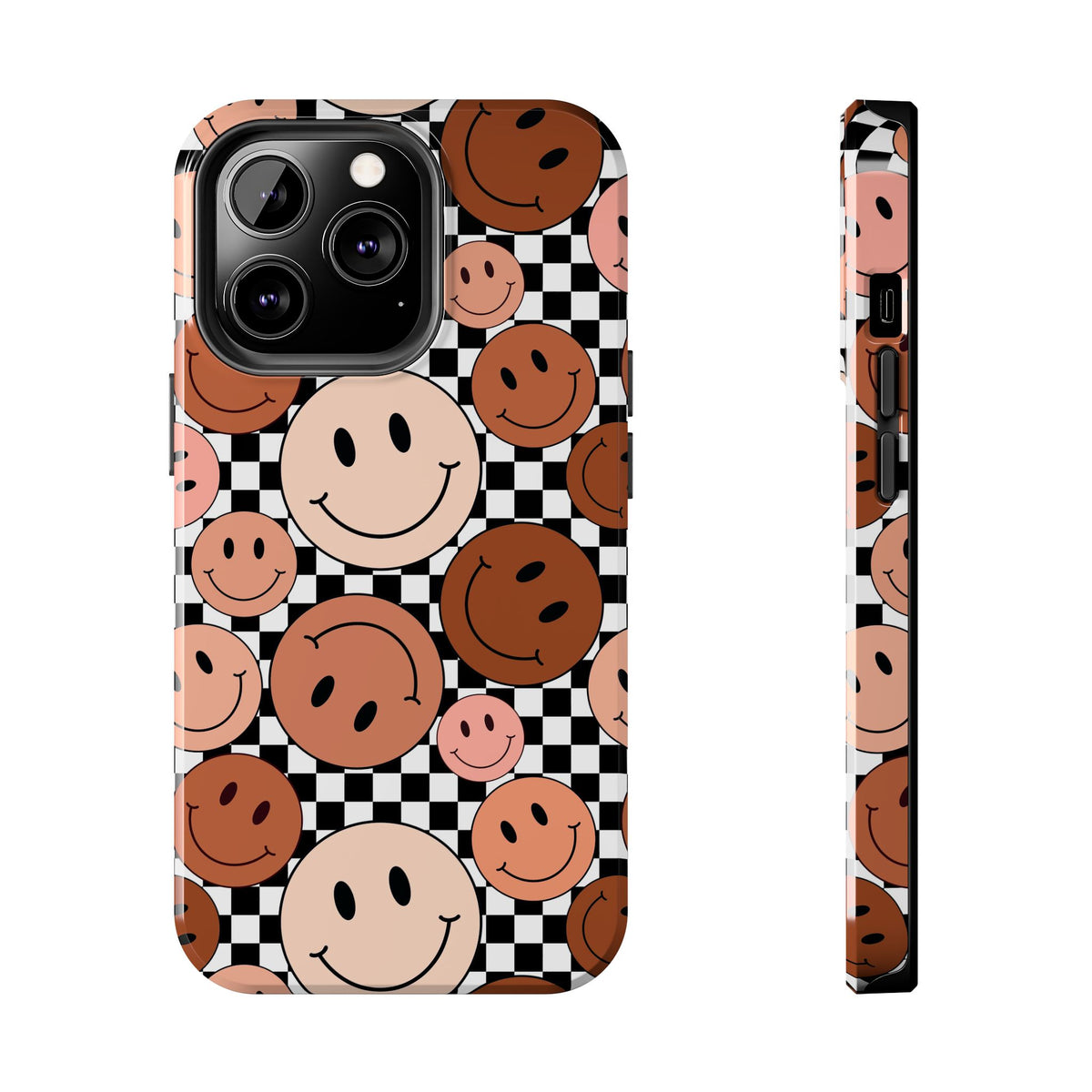 Checkered smiley Phone Cases