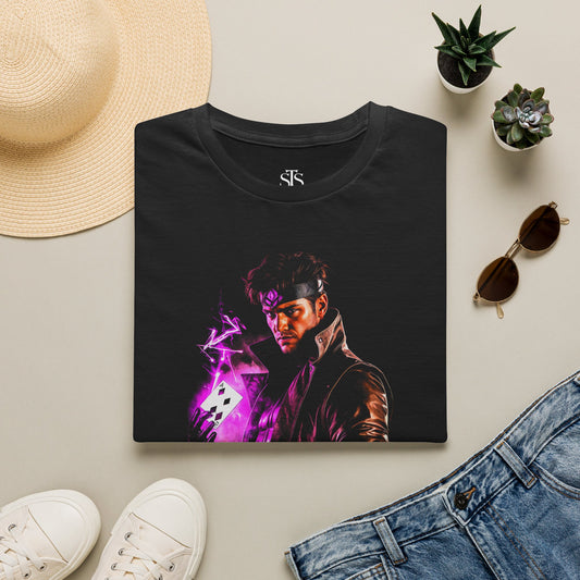 Gambit Mutant Hero T-Shirt – Neon Poker Card Marvel Tee