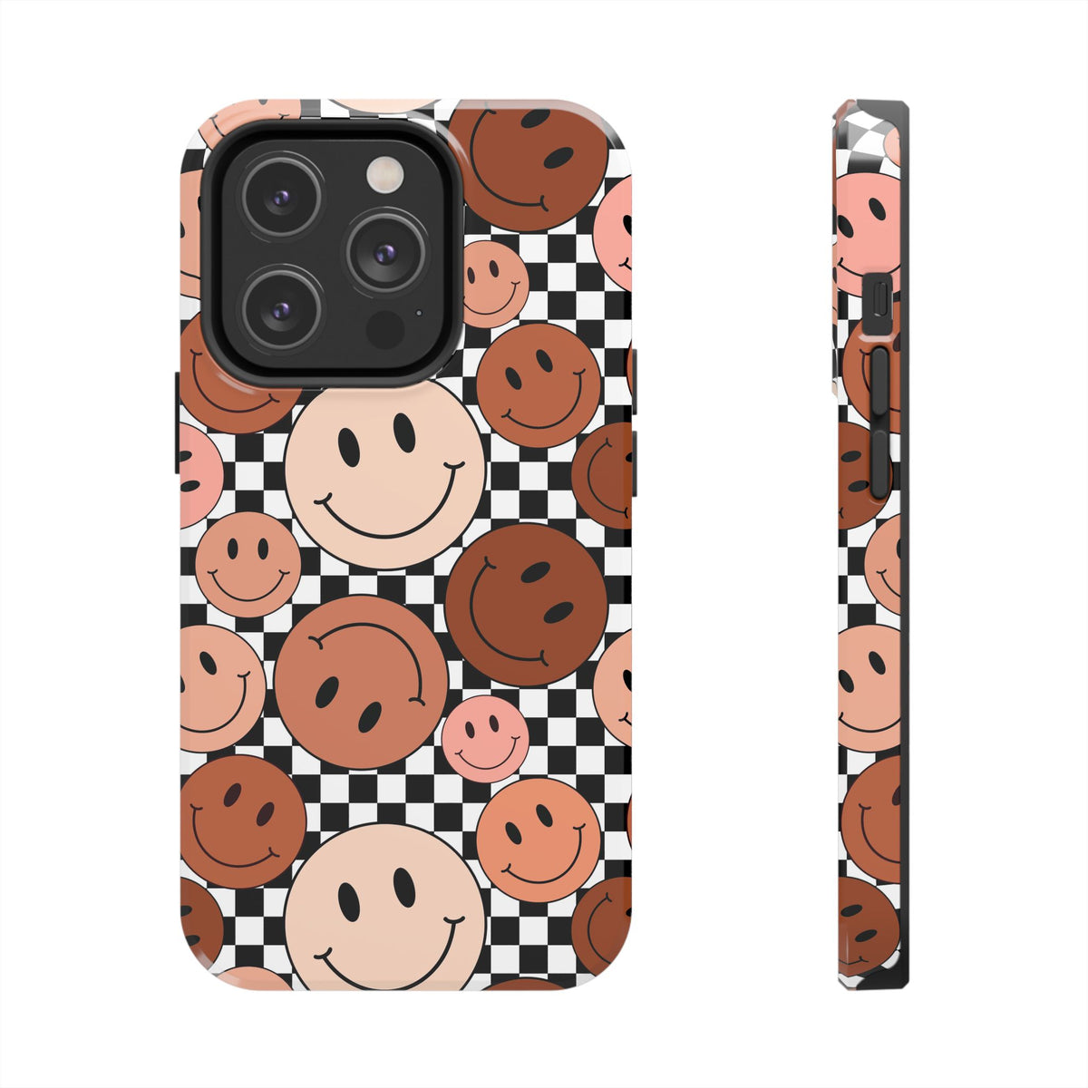 Checkered smiley Phone Cases